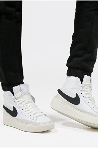 Nike Blazer Phantom Mid Leather Unisex Sneaker White Hakiki Deri Bilekli Günl...