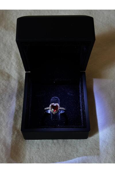 bijoux uniques özel hediyelik ışıklı kutuda ayarlanabilir gümüş çelik kalpli ...
