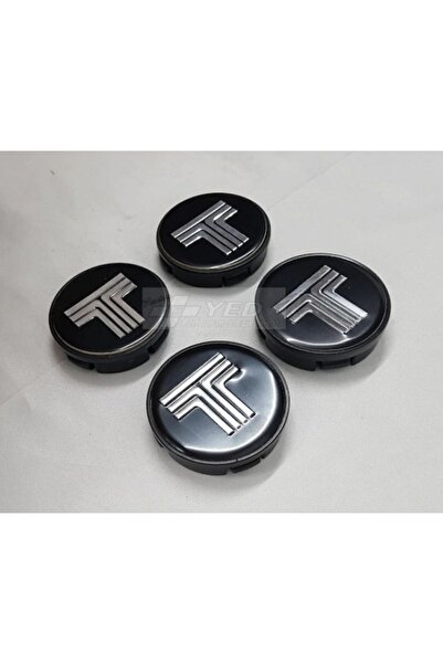 GARDENAUTO Tofaş Uyumlu 58/55 55mm Yuva 4'lü Set T Logolu Alüminyum Çelik Jan...