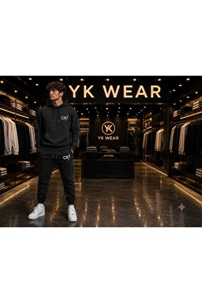 YK WEAR يوني سكس..طقم بدلة رياضية بغطاء للرأس للموسم الجديد بتصميم عصري