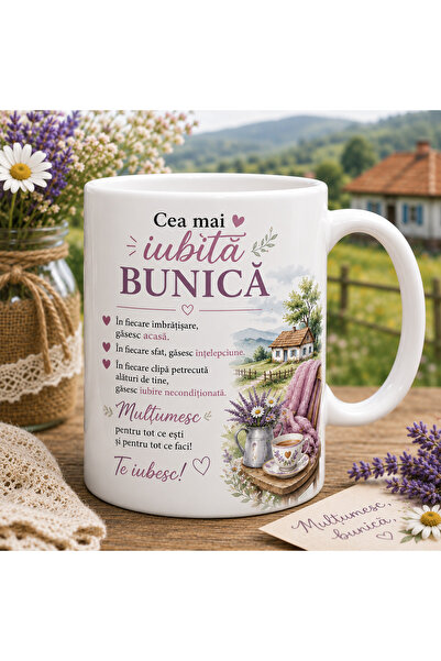 Generic Brand Cana Personalizata Cadou pentru Bunica „Cea mai iubita bunica”,...