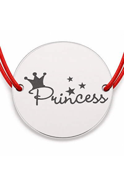 Simoshop Brățară argint 925 Princess cu coroană, șnur reglabil