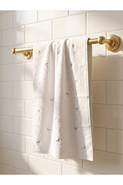LC Waikiki Sparkling Choices Bowknot Embroidered Cotton Face Towel 50X80 cm f...