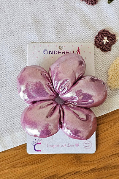 Cinderella Elastic de păr pufos, elastic, de 10 cm, roz metalic, tip margaret...