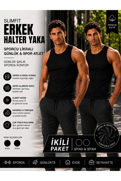 Livik Slimfit Men's Halter Neck Sportsman Lycra Casual & Sports Athlete