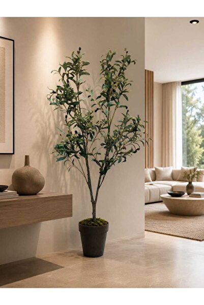 MAKİ DEKOR Yapay Zeytin Ağacı 140 Cm Boyunda Dekoratif Modern İç Mekan Salon ...