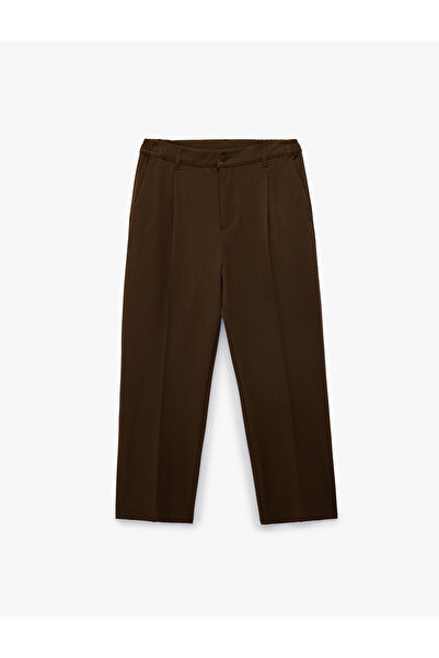 Koton Regular Fit Pocketed Viscose Blended Pleated Fabric Trousers
