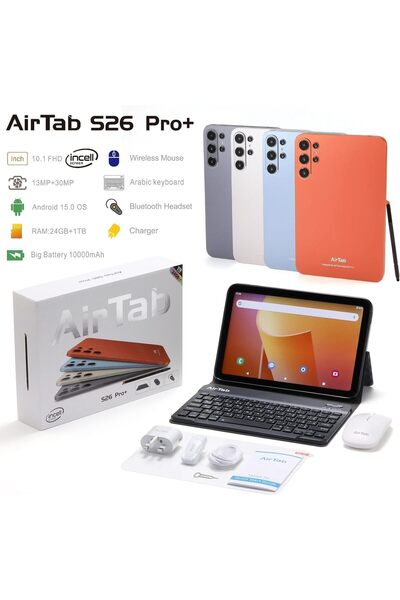 AİRTAB S26 Pro+ Tablet, 10.1 Inch FHD Display, Android 15.0, 24GB RAM + 1TB S...