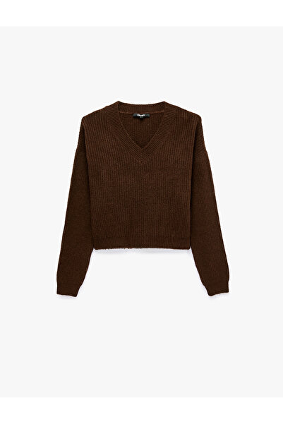 Koton Long Sleeve V-Neck Knitwear Sweater
