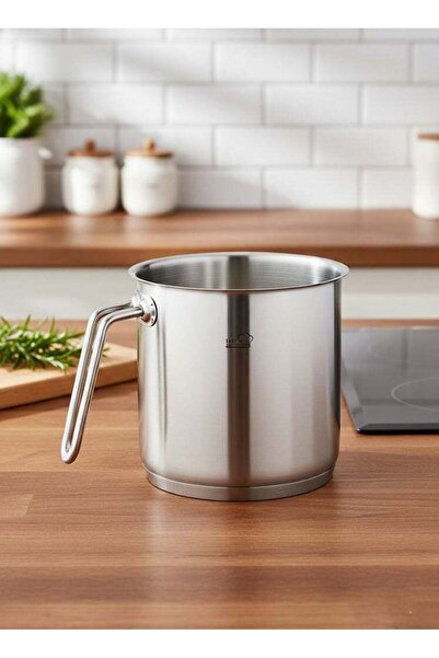 Easy Cooking وعاء حليب من الفولاذ المقاوم للصدأ 14 سم فضي 18/10 (صنع في تركيا)