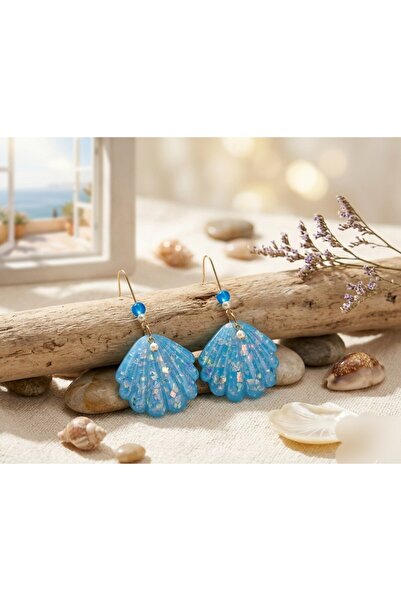 Shiklik Women's Silvery Sea Shell Design Dangle Earrings