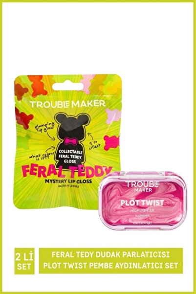 Troublemaker Feral Teddy Dudak Parlatıcısı ve Plot Twist Pembe Aydınlatıcı Set