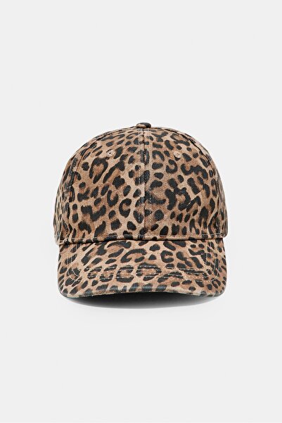 Stradivarius Klasik leopar desenli şapka