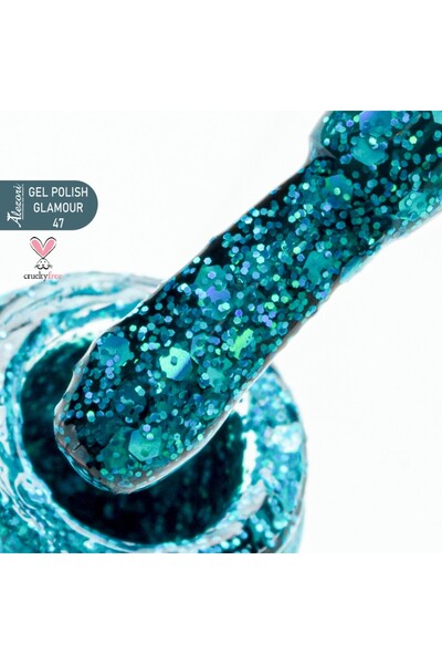 ALEZORI Ημιμόνιμο Βερνίκι Gel Glamour 47 (Αρ. 599 Γκλίτερ) 15ml