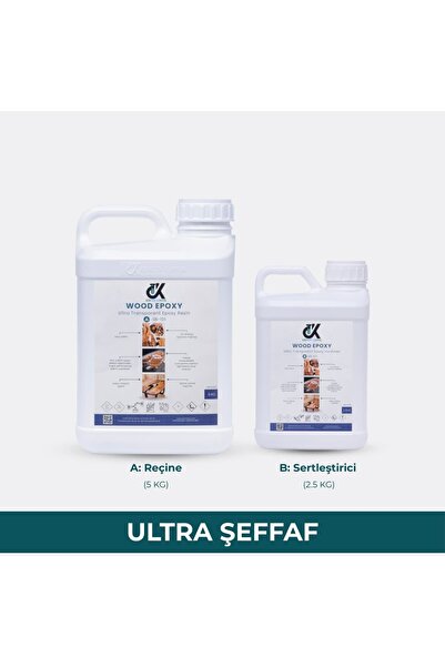 ERKON KİMYA Ultra Şeffaf Wood Epoksi Reçine 7.5 kg SB101 : İnce Döküm Masa Se...