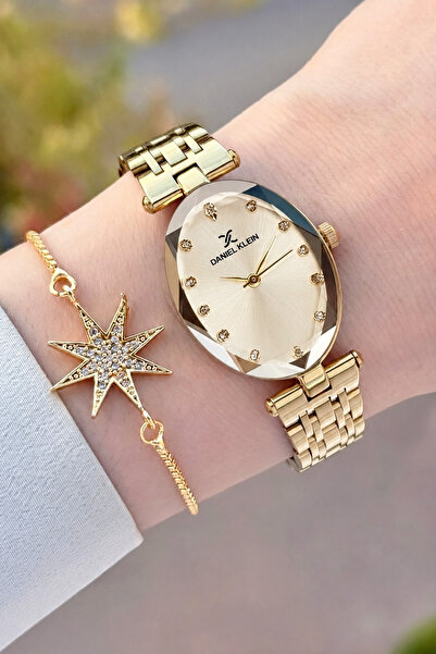 Daniel Klein Dial Yellow Strap Gold Color Same as in the Image 24 mm Women's ...