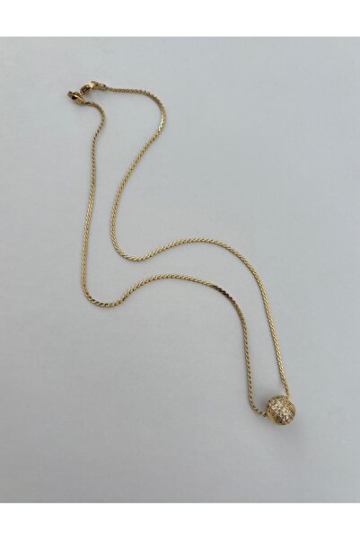 XUPING JEWELRY Zirkon Top Taşlı XP Sırma Zincir 14K Gold Renk Kolye
