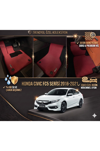8D OTO PASPASI HONDA CİVİC FC5 SERİSİ 2016 - 2021 PREMİUM ARACA ÖZEL EVA PASP...
