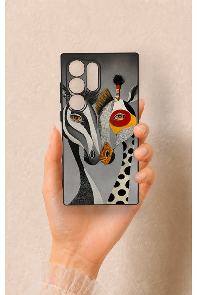 Vip Case Samsung S24 Ultra Compatible Zebra and Giraffe Patterned Silicone Case