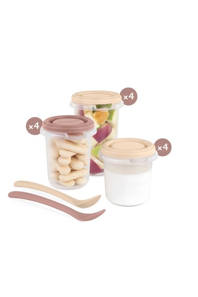 Miniland Recipiente alimentare sigilate ermetic cu lingurițe Valencia 12x250 ml