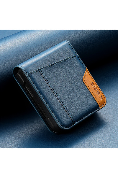 Choice32 Samsung Z FLip 8 Blue Flip Leather Phone Case For Z Flip 8 7 FE 6 5 ...
