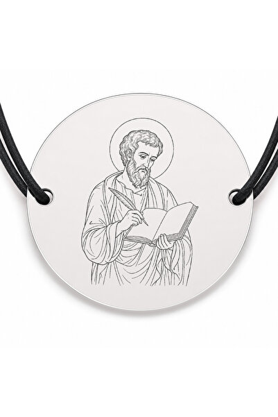 Simoshop Brățară argint 925 cu bănuț Sfântul Apostol Matei, șnur negru reglabil