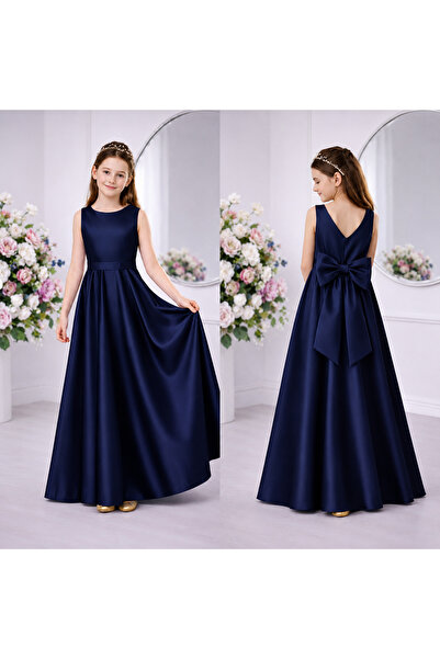 miço kids Girl's Long Evening Dress Sleeveless A-Line Princess Model Event an...