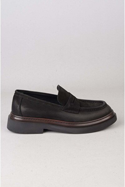SEÇ KUNDURA Seç Nola Genuine Leather Men's Shoes Black Nubuck