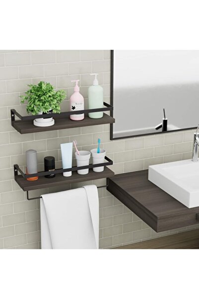 Generic Floating Shelves for Wall, Wall Mounted Shelf with Metal Frame and To...
