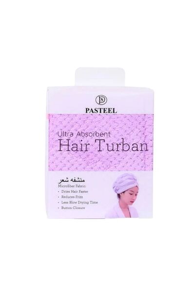 pasteel | منشفة شعر ميكروفايبر سريعة الامتصاص - وردي
