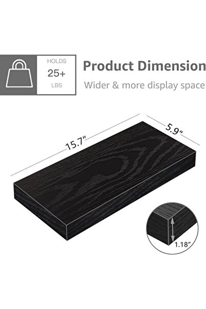 GENERAL Floating Shelves for Wall, 3 Sets Wall Mounted Storage Rack for Bathr...