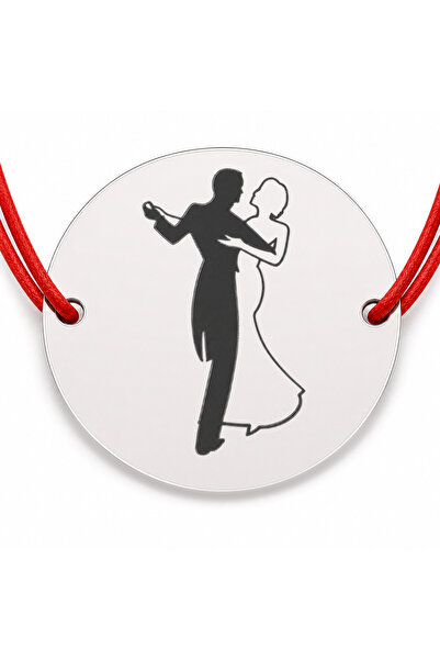 Simoshop Brățară argint 925 cu îndrăgostiți dansând, șnur reglabil