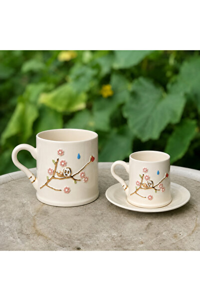 BADEM ÇİÇEĞİ Seramik Kupa 260 ml 24 K Gold Detay