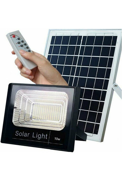 OEM Ηλιακός Solar Προβολέας Αδιάβροχος 10W με Φωτοβολταϊκό Πάνελ, Τηλεκοντρόλ...