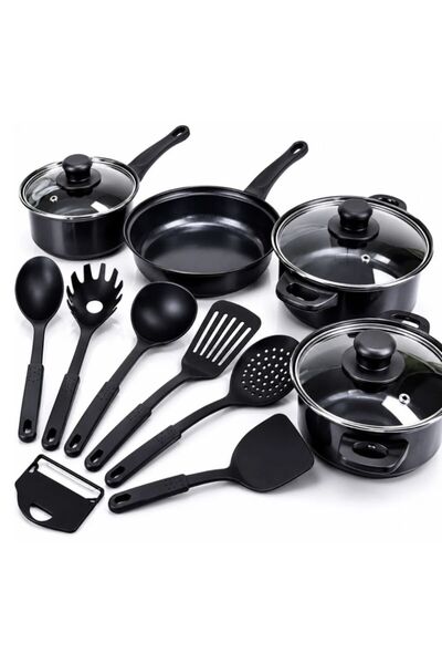 Generic Brand Set vase de gatit 13 piese, oale si tigaie antiaderente, capace...