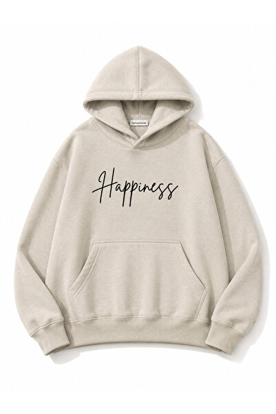 herkesemoda Hanorac cu glugă imprimat Happines, cu 2 fire, tip Rasteron