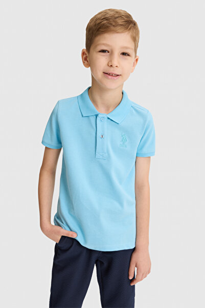 U.S. Polo Assn. تي شيرت أكوا بولو ياكا بيسك للأولاد 50320118-VR007