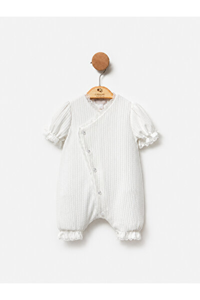 Csp Cassiope Thin Scalloped Baby Girl Self-Patterned Summer Jumpsuit