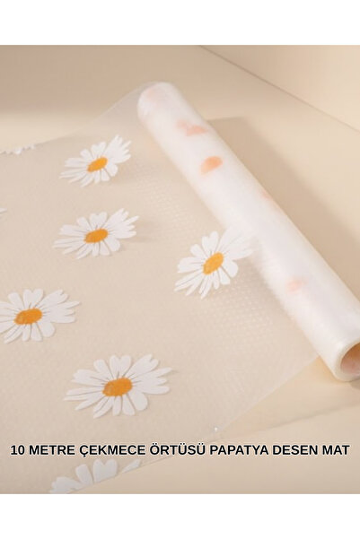 teknodayım 10 Meter Daisy Patterned Easy-To-Clean Drawer Mat