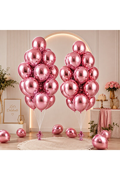 Cansüs Can Süs 10 adet Metalik Balon-Pembe