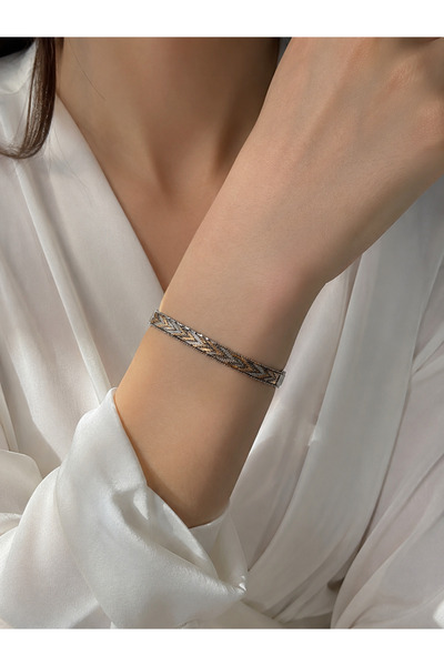 MODA Maisonlune Women's Gold Silver Color Geometric Pattern Chain Bracelet – ...