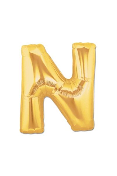 FTA TİCARET Gold Foil Letter N Balloon 1 Meter