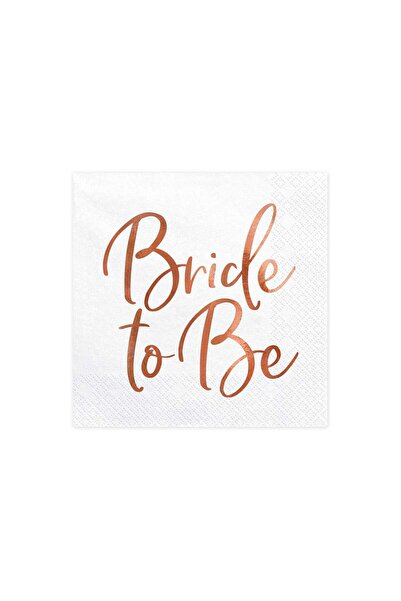 OEM Λευκές χαρτοπετσέτες  "Bride to Be " 33x33εκ. με χρώματα ροζ χρυσό - Συσκ...