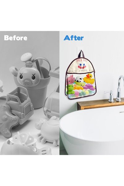 KASTWAVE 4 x Mesh Bath Toy Organizer – The Perfect Bathtub Toy Holder & Bathroom or Shower Caddy – These Multi-use Net Bags Make Baby Bath Toy Storage Easy – For Kids & Toddlers