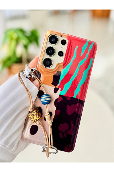 Go Aksesuar Galaxy S26 ULTRA Uyumlu SHİNE Charm LEOPAR Tasarımlı Oyuncaklı Silikon Kılıf