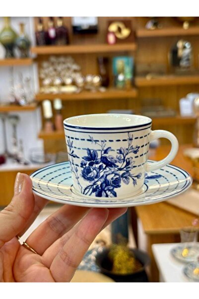 Vitale BLUE ROSE TEK KİŞİLİK TÜRK KAHVESİ FİNCANI