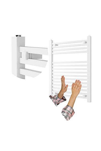 Granitan Radiator baie Bergen, scara, 80x60 cm, 243W, Alb