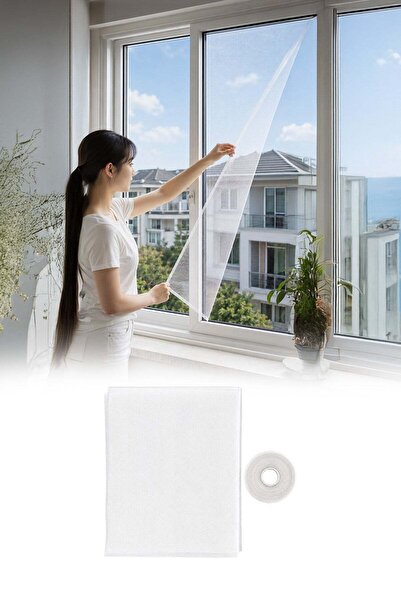 omilife Prozorska mreža protiv insekata od tula 130x150 cm, samolepljiva zavj...