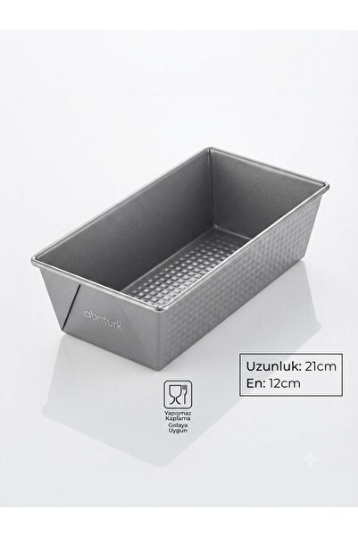abnturk 21x12cm Teflon Dikdörtgen Yanmaz Yapışmaz Kek Ekmek Pasta Kalıbı