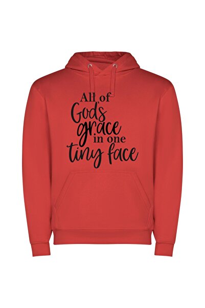 iLovePrints Divine Graceful Countenance Φούτερ με κουκούλα σε χρώμα Κόκκινο